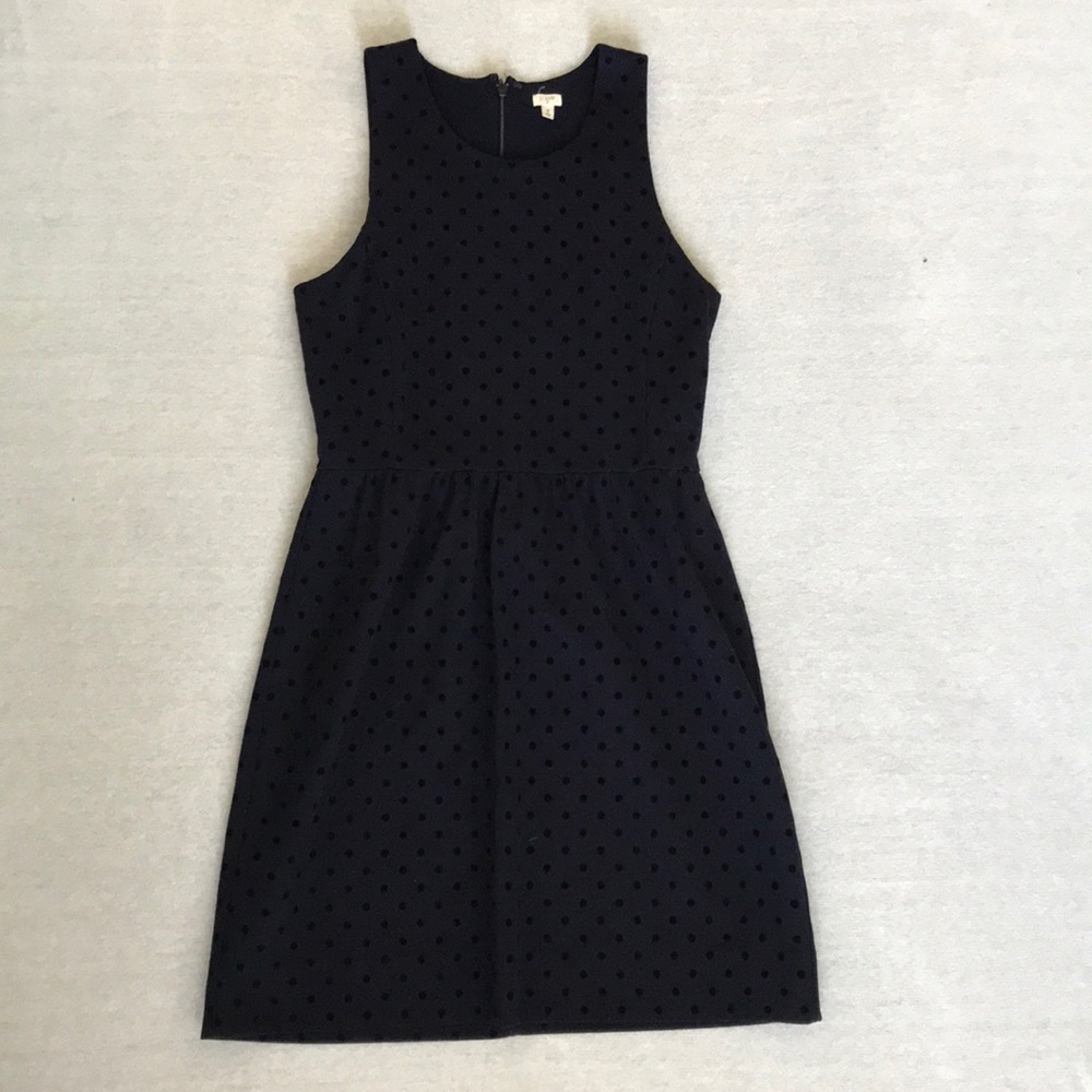 J Crew black polka dot dress